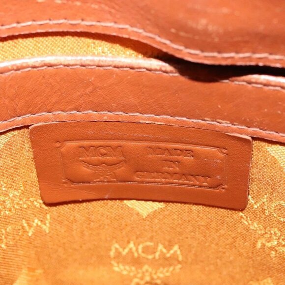 MCM Logogram Vicetos Hand Bag PVC Leather Brown Gold Auth - Picture 13 of 16